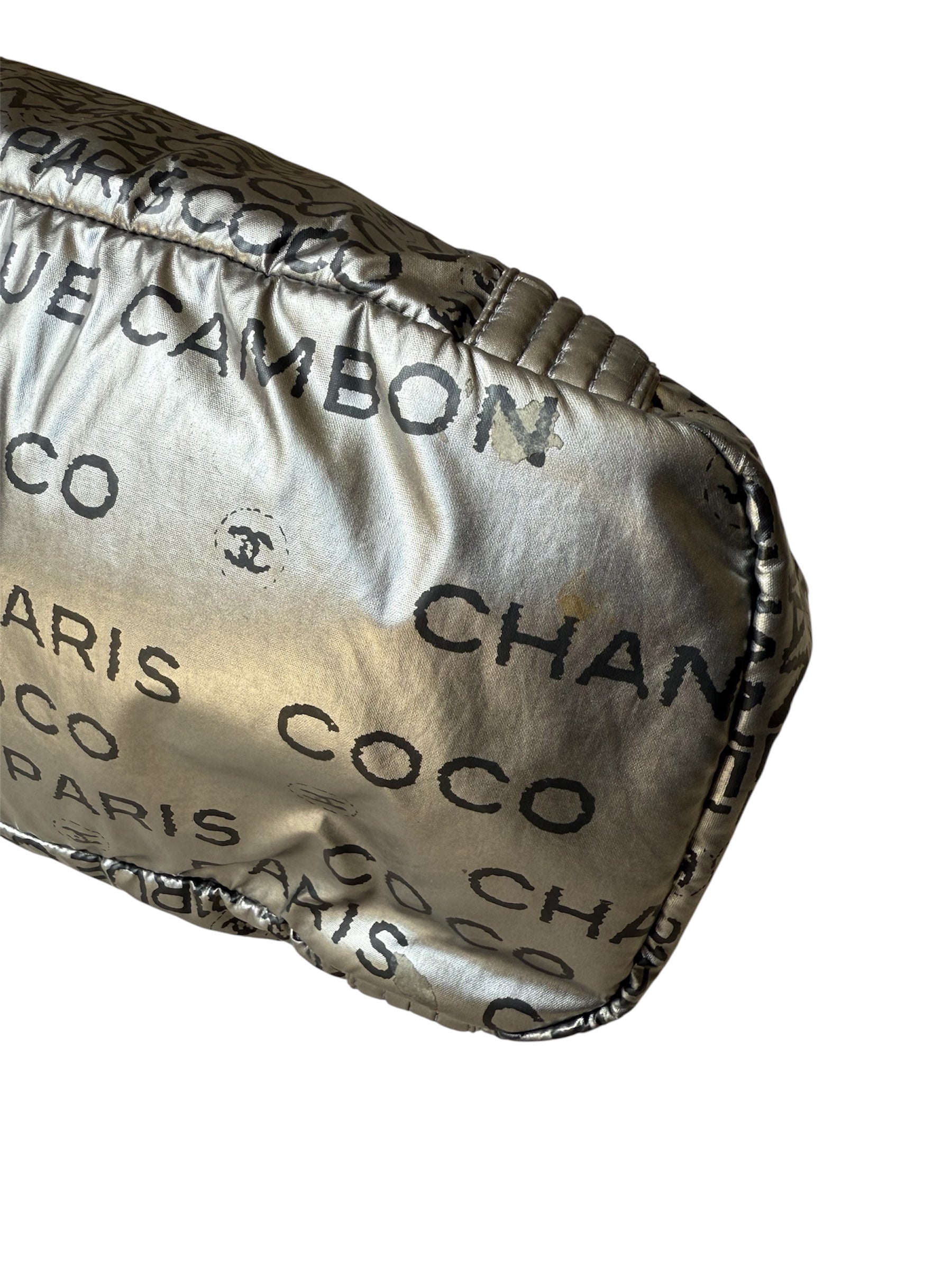 Chanel Rue Cambon Silver Nylon Bag