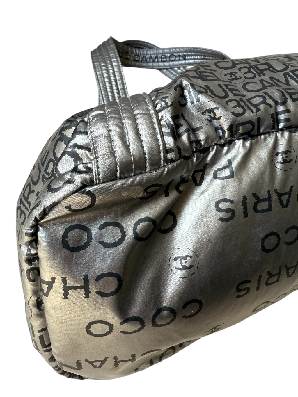 Chanel Rue Cambon Silver Nylon Bag