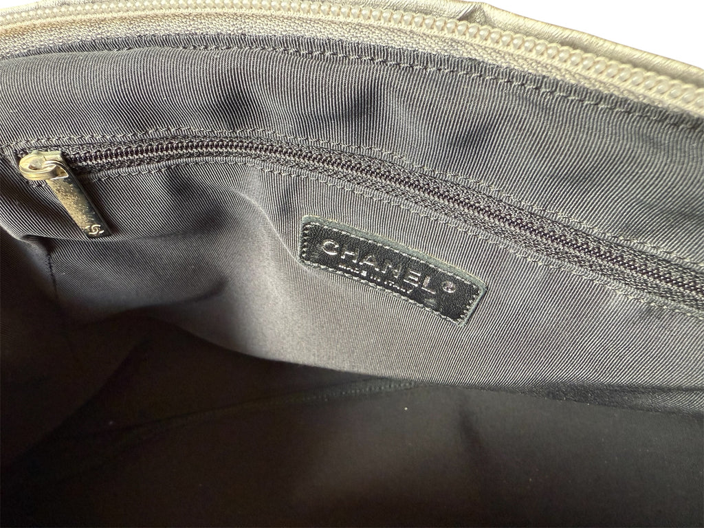 Chanel Rue Cambon Silver Nylon Bag
