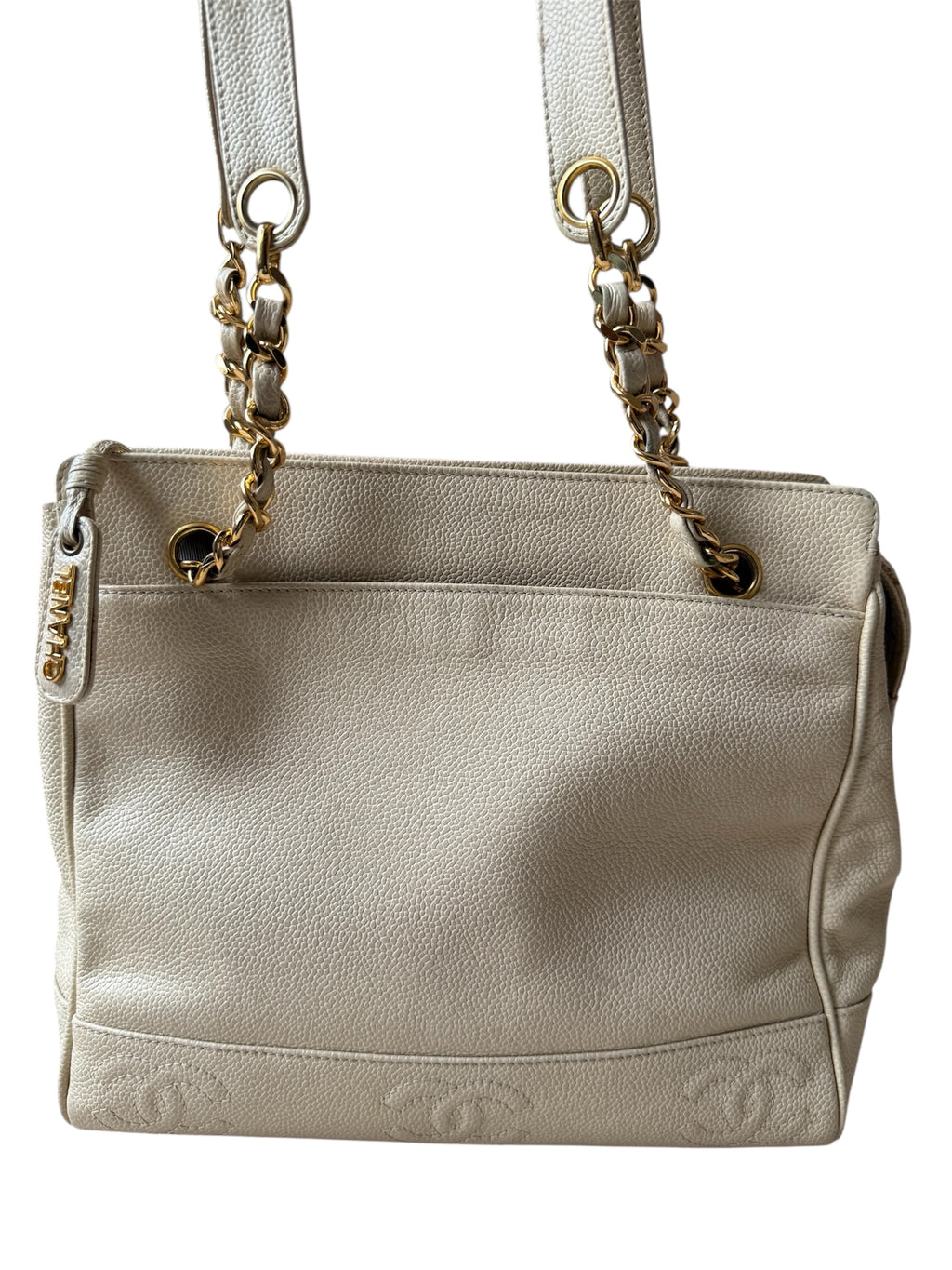 Chanel Triple Coco Mark Tote Caviar Leather Vintage