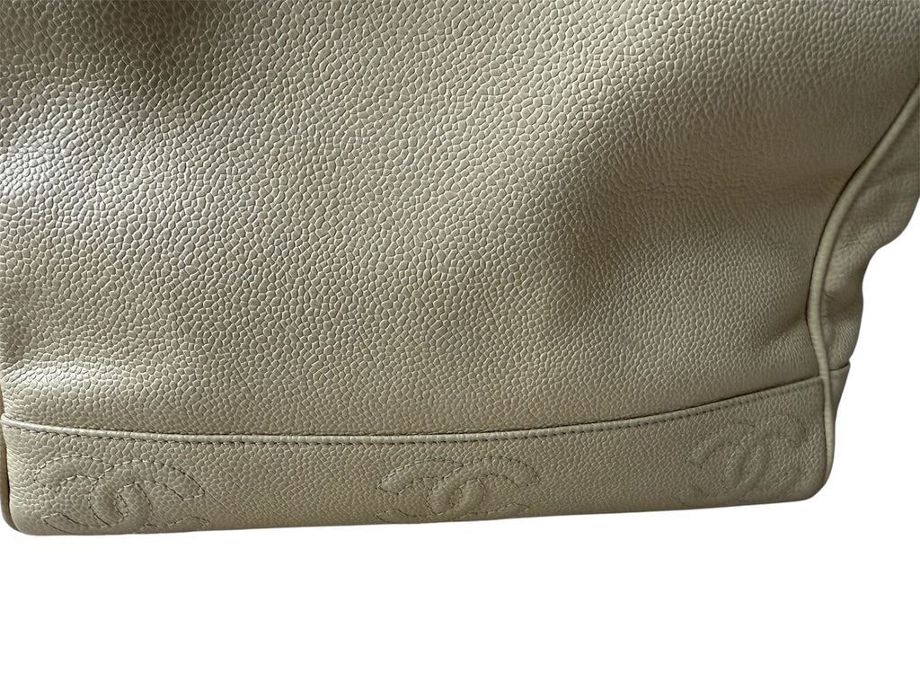 Chanel Triple Coco Mark Tote Caviar Leather Vintage