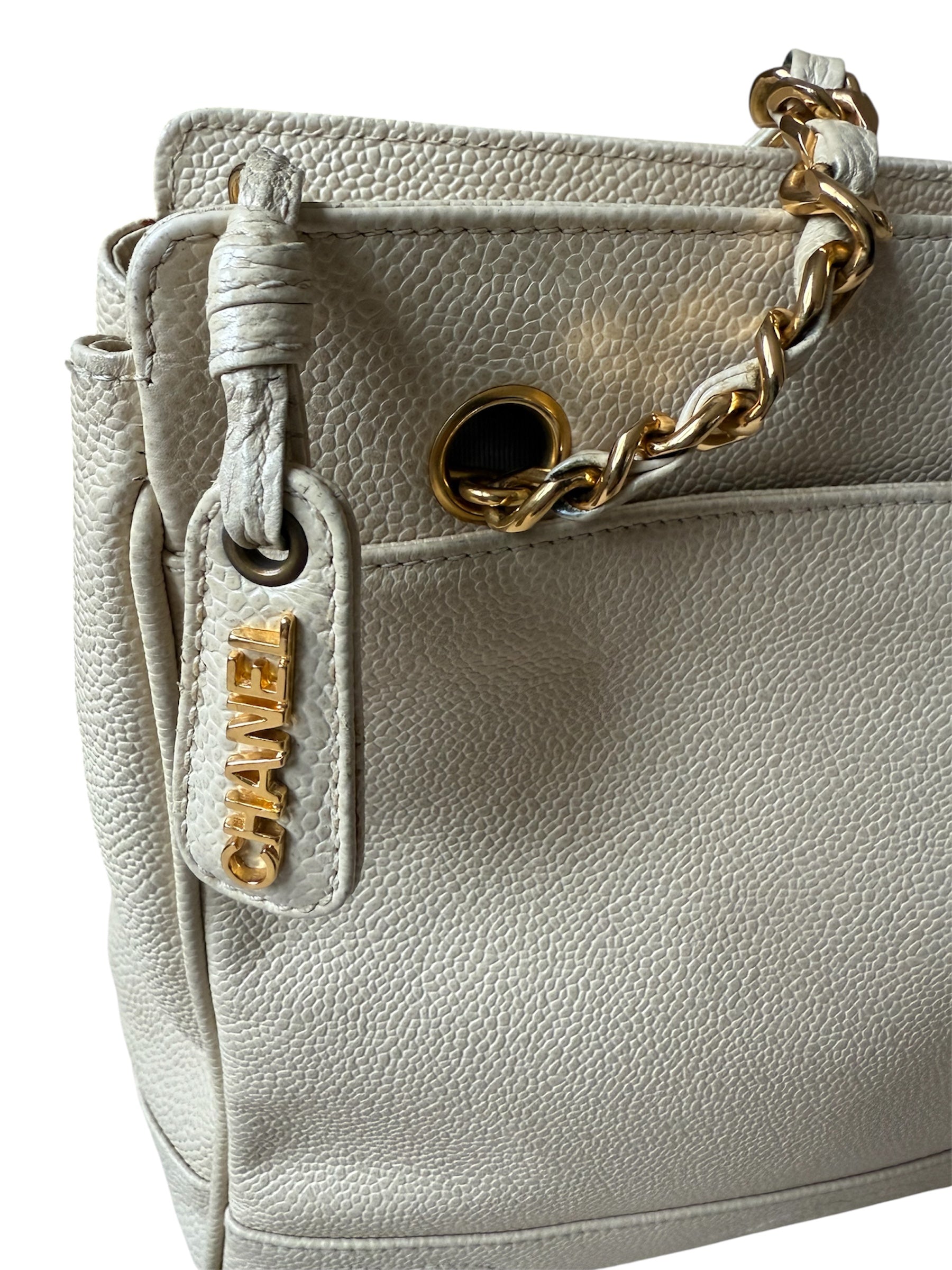 Chanel Triple Coco Mark Tote Caviar Leather Vintage