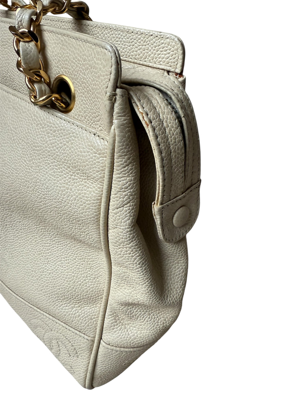 Chanel Triple Coco Mark Tote Caviar Leather Vintage