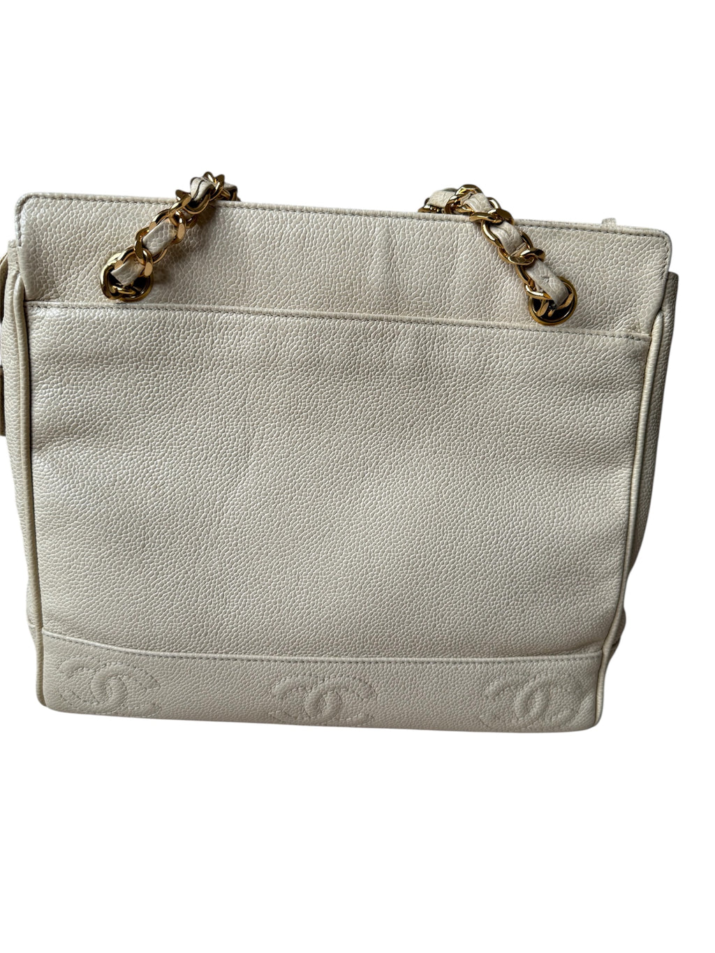 Chanel Triple Coco Mark Tote Caviar Leather Vintage