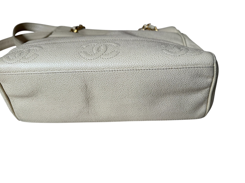 Chanel Triple Coco Mark Tote Caviar Leather Vintage
