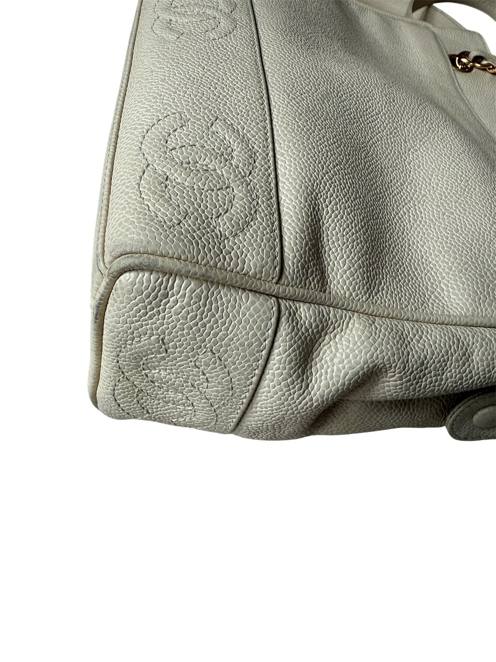 Chanel Triple Coco Mark Tote Caviar Leather Vintage