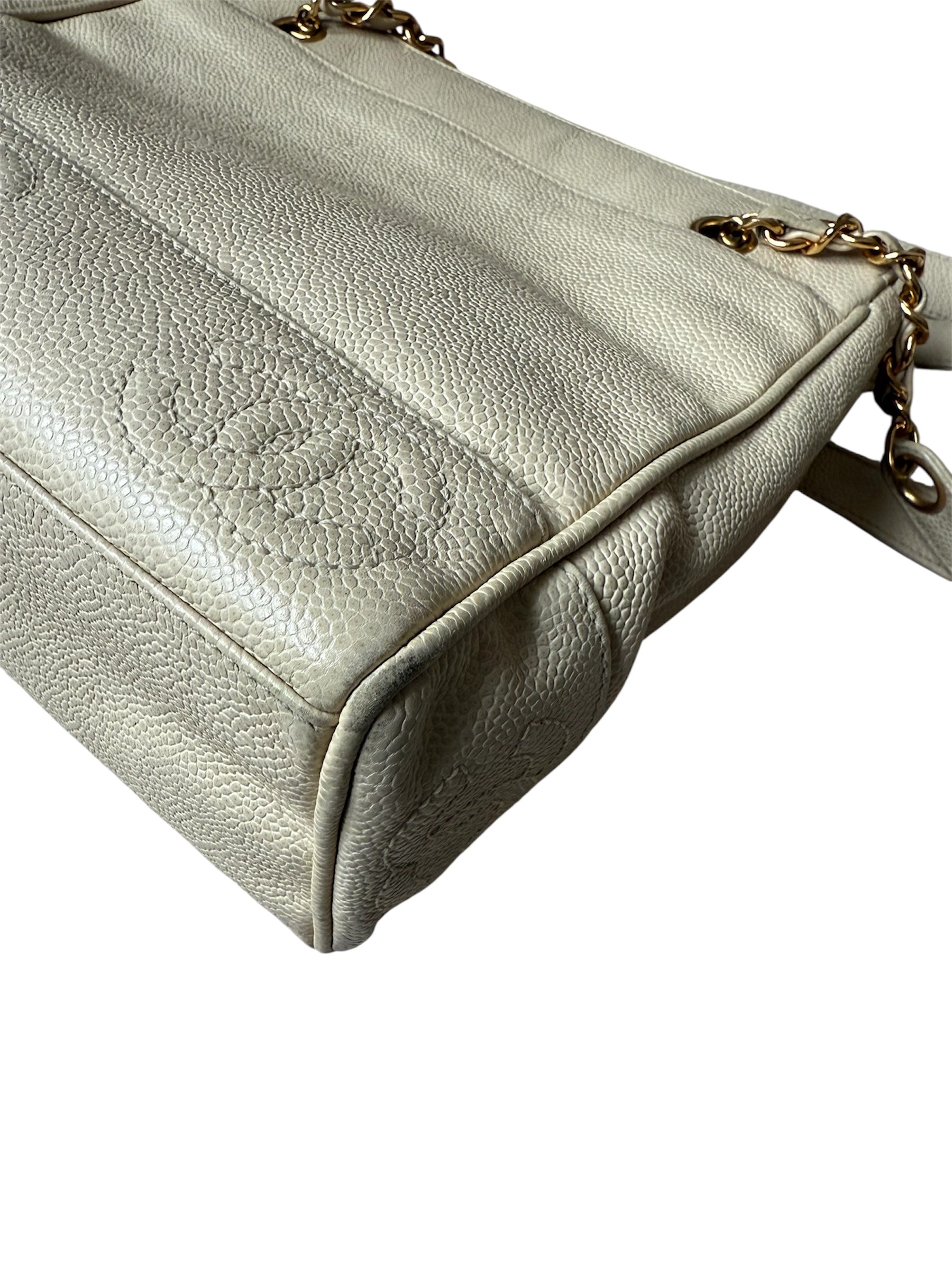 Chanel Triple Coco Mark Tote Caviar Leather Vintage