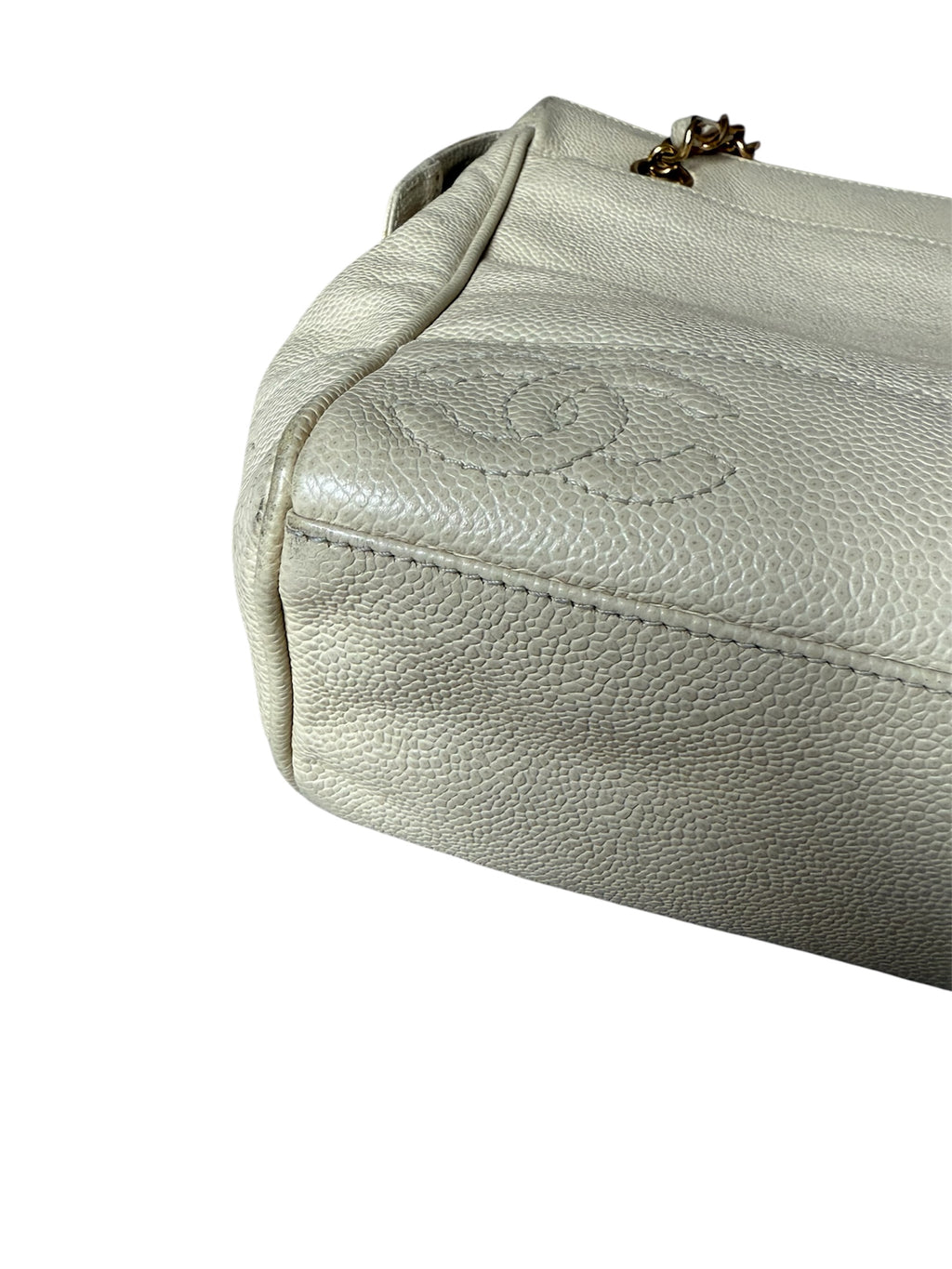 Chanel Triple Coco Mark Tote Caviar Leather Vintage