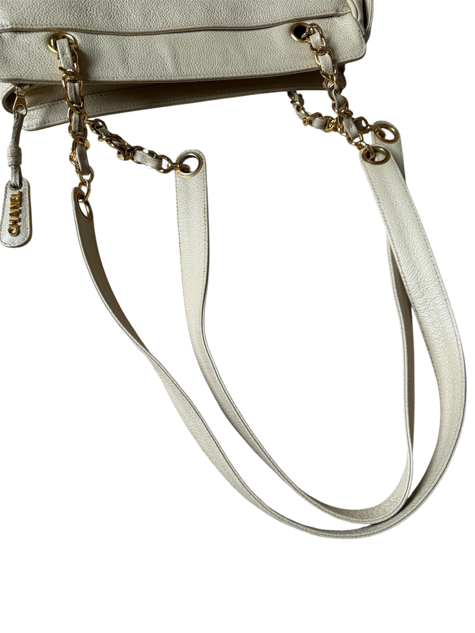 Chanel Triple Coco Mark Tote Caviar Leather Vintage