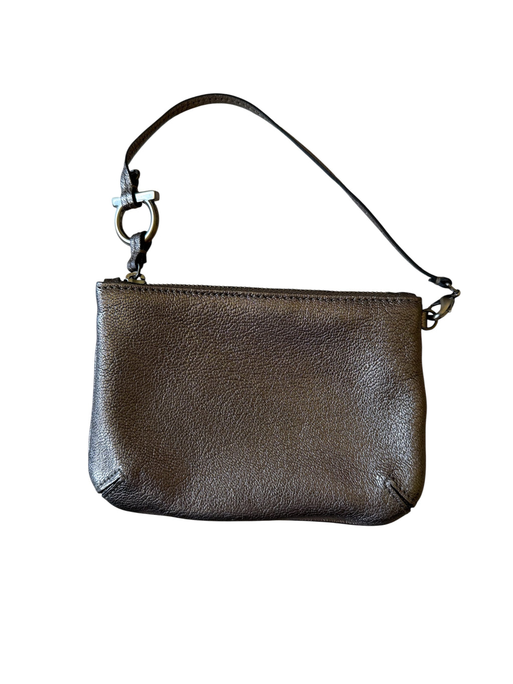 Salvatore Ferragamo Gancini Leather Silver Mini Bag