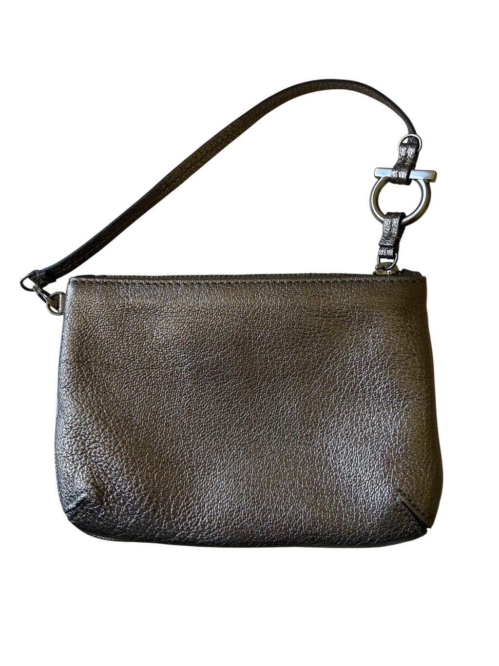 Salvatore Ferragamo Gancini Leather Silver Mini Bag