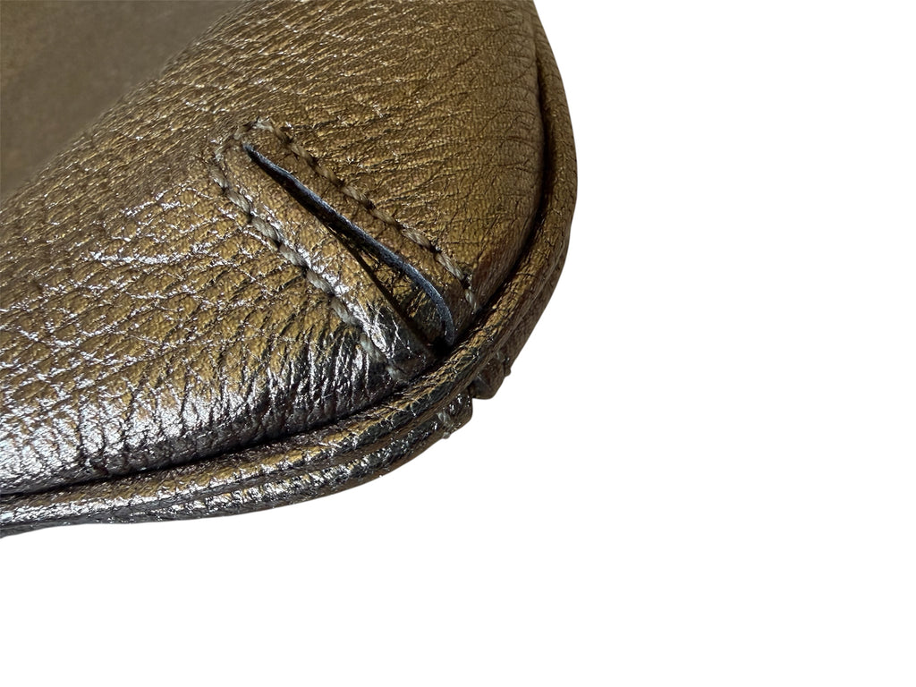 Salvatore Ferragamo Gancini Leather Silver Mini Bag