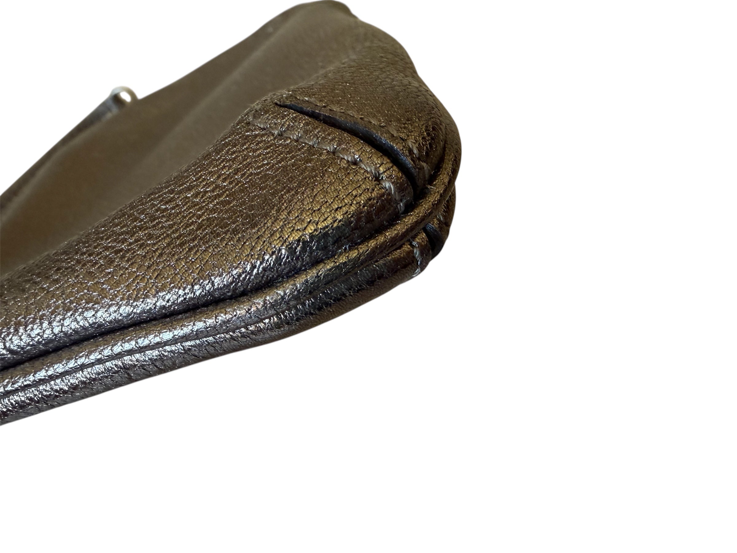 Salvatore Ferragamo Gancini Leather Silver Mini Bag
