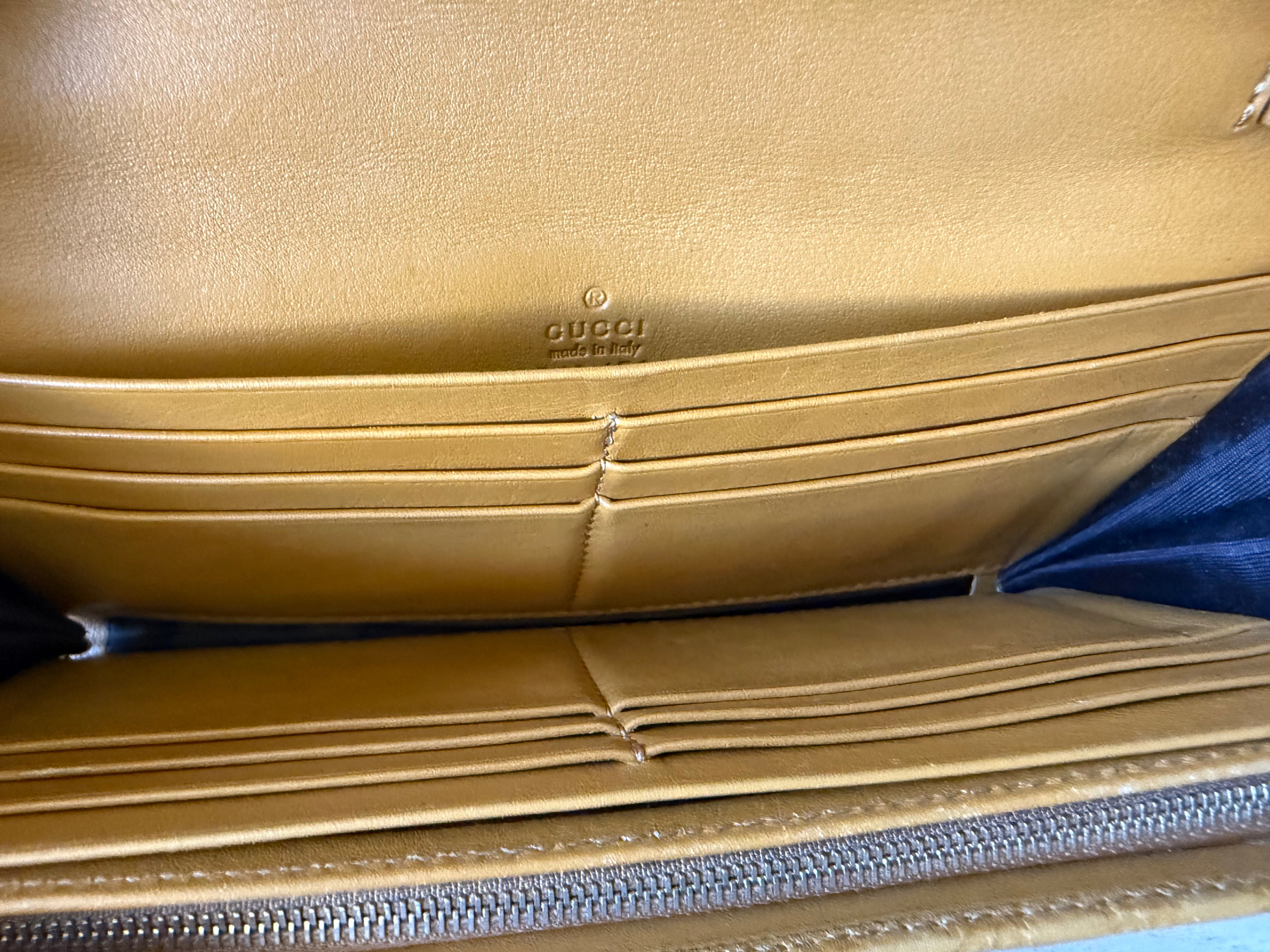 Gucci Micro Ssima GG Leather Wallet On Chain