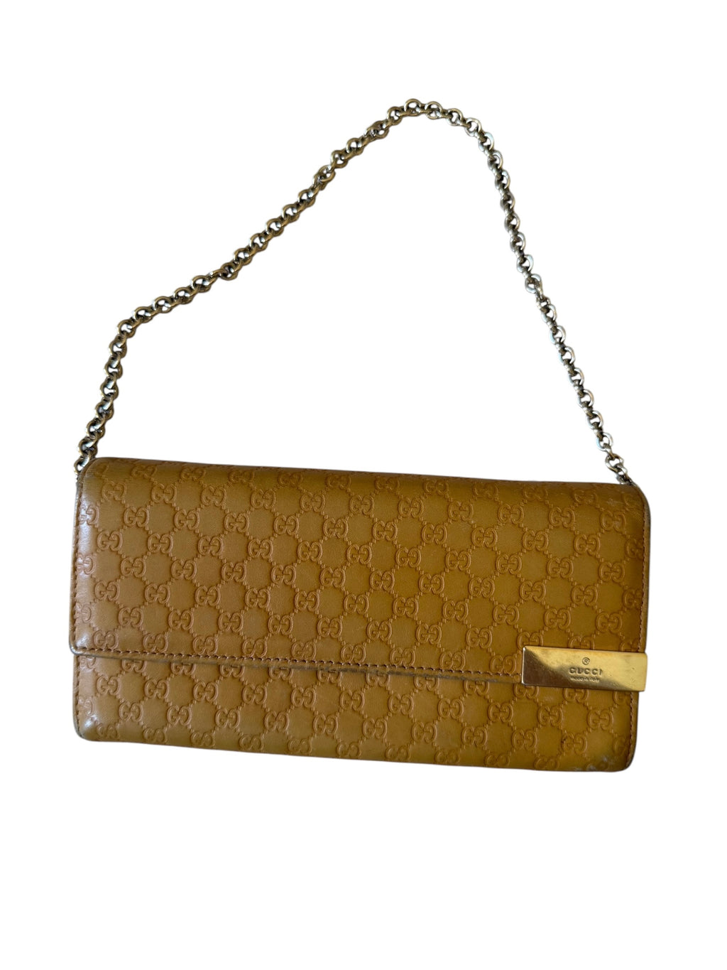 Gucci Micro Ssima GG Leather Wallet On Chain