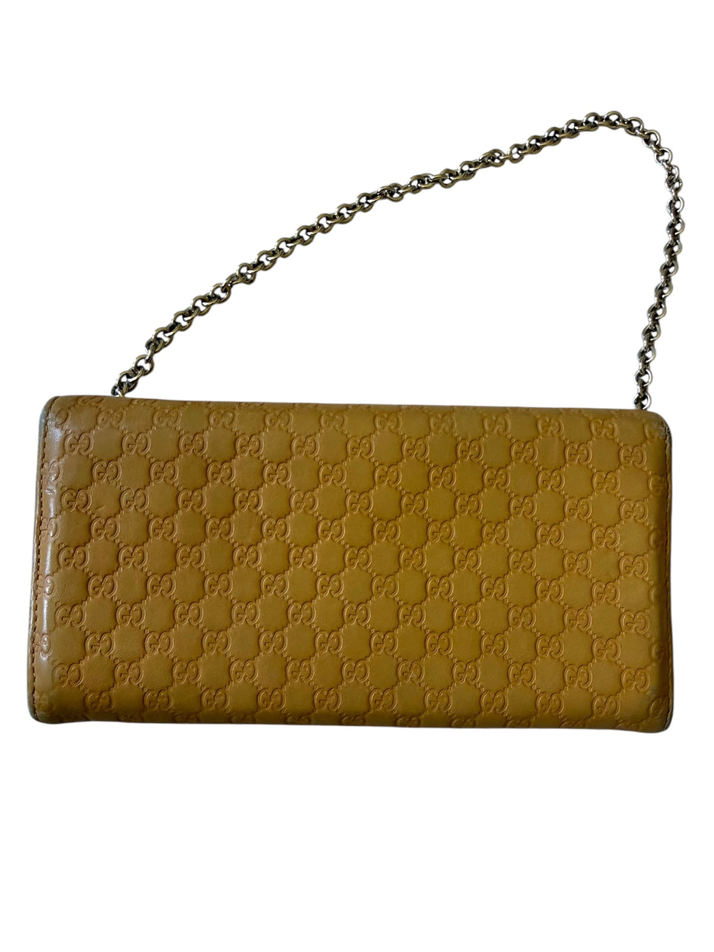 Gucci Micro Ssima GG Leather Wallet On Chain