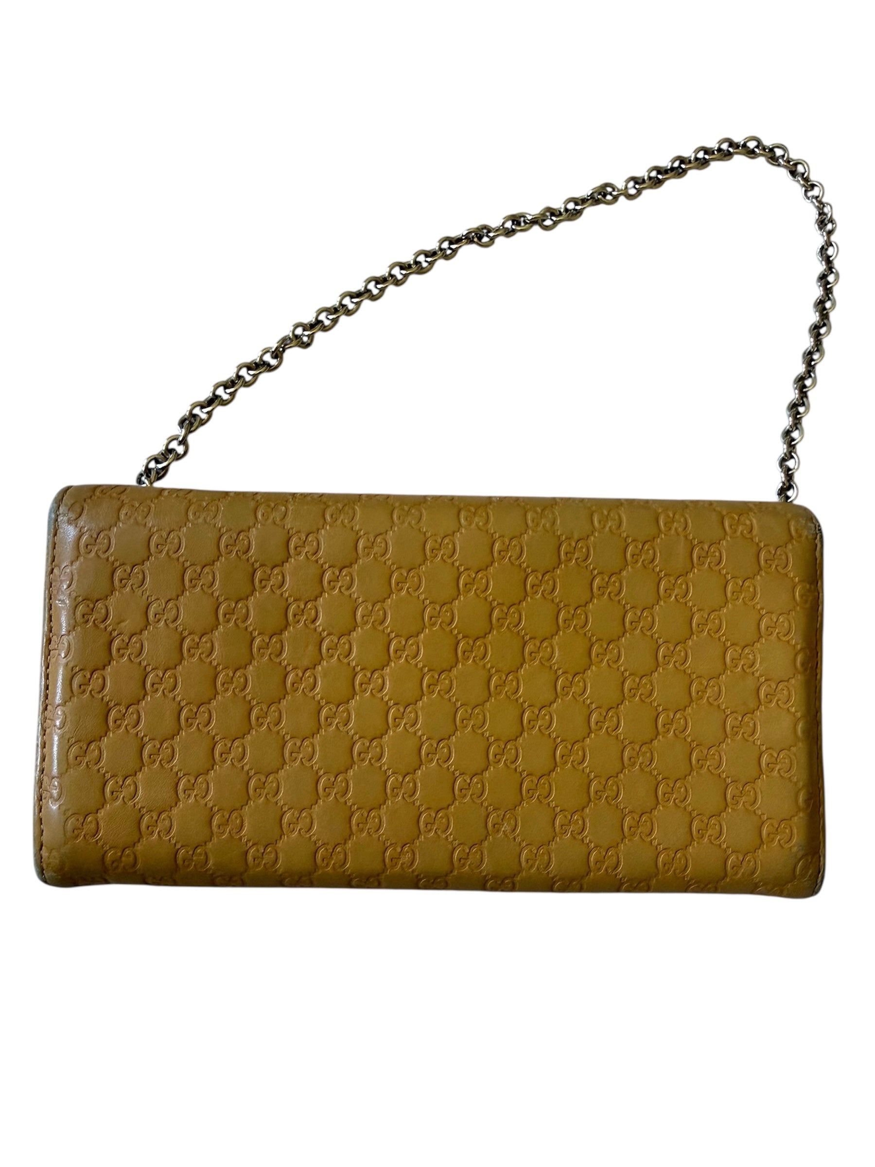Gucci Micro Ssima GG Leather Wallet On Chain