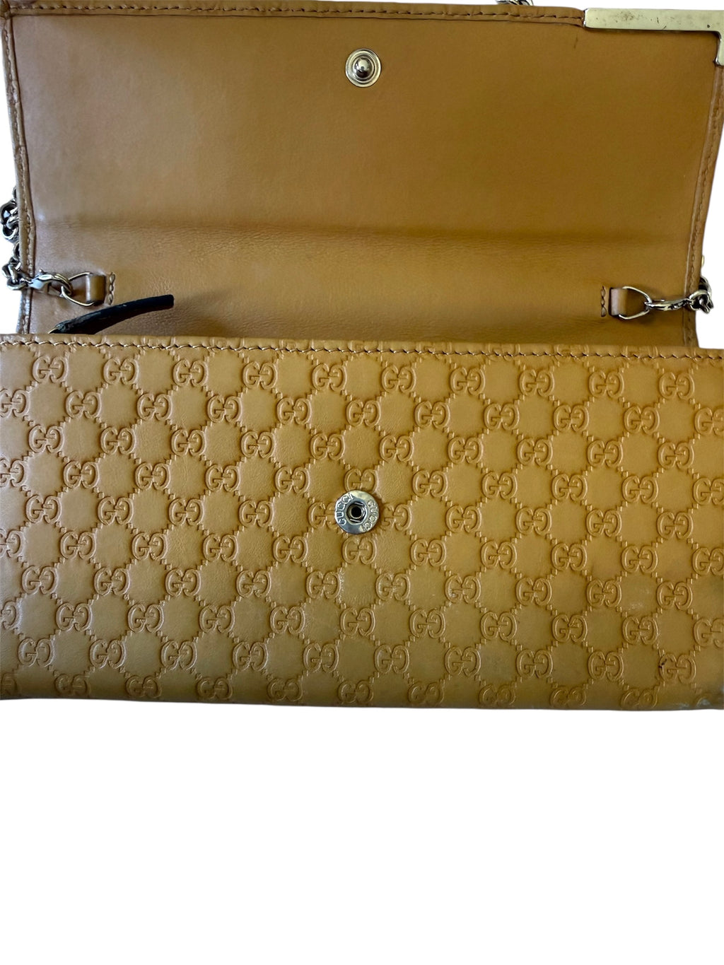 Gucci Micro Ssima GG Leather Wallet On Chain