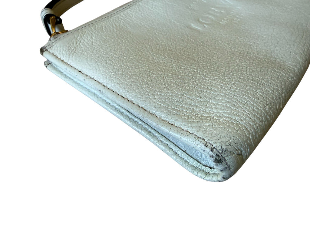Loewe White Leather Wristlet