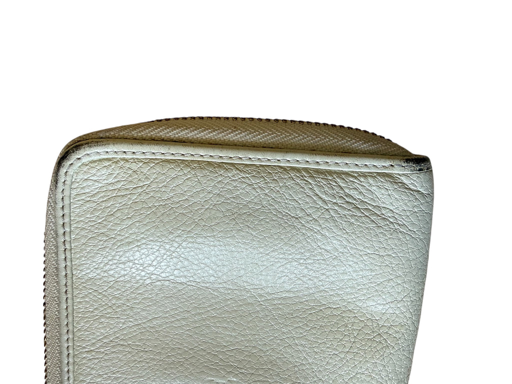 Loewe White Leather Wristlet