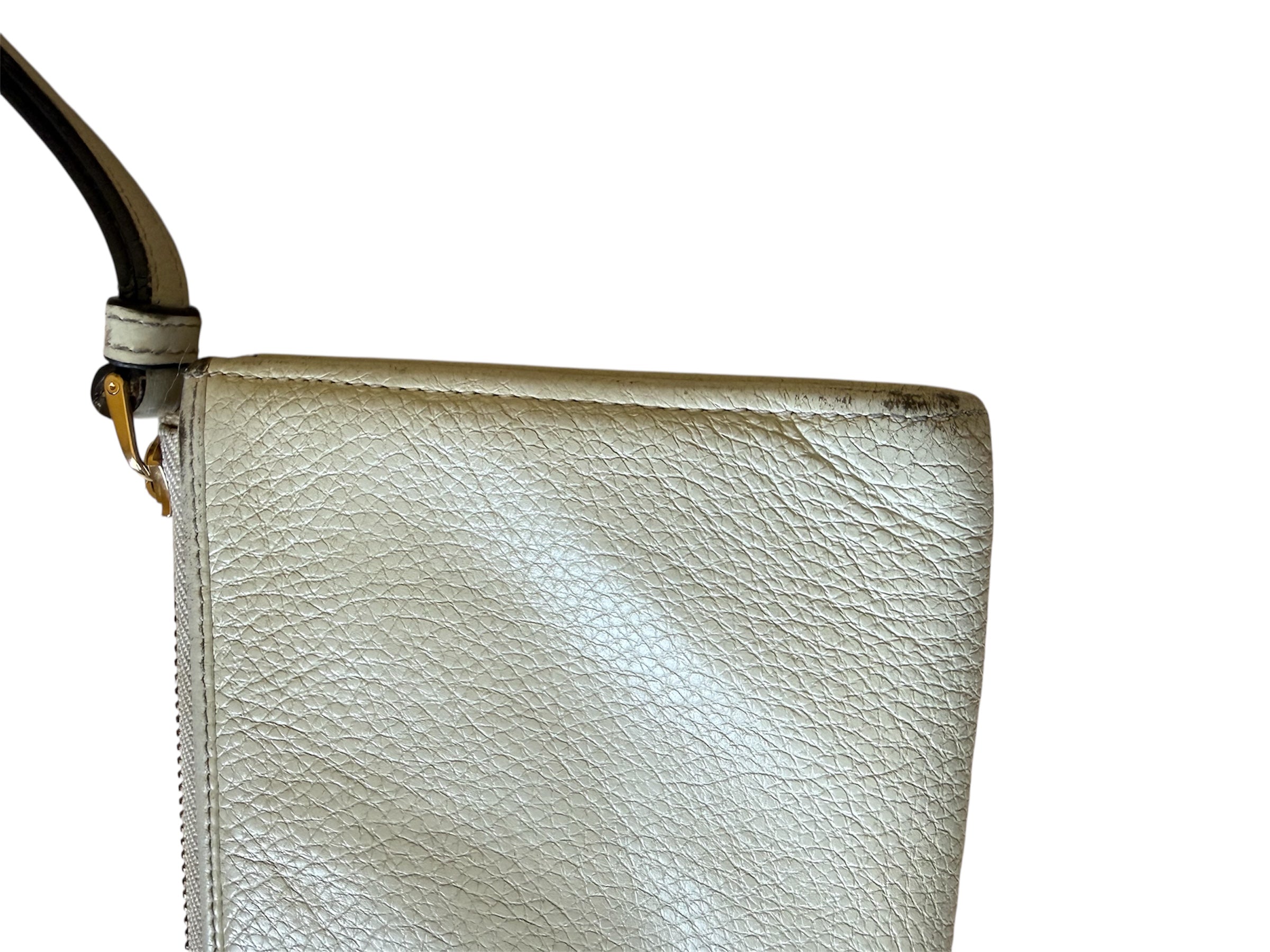 Loewe White Leather Wristlet