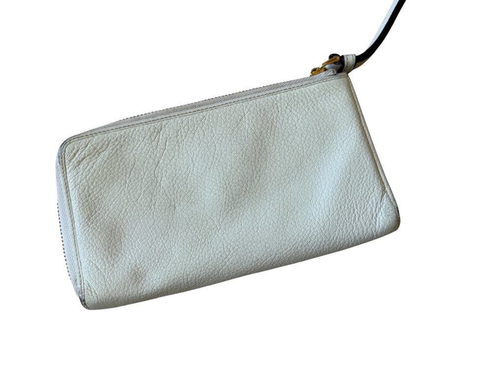 Loewe White Leather Wristlet