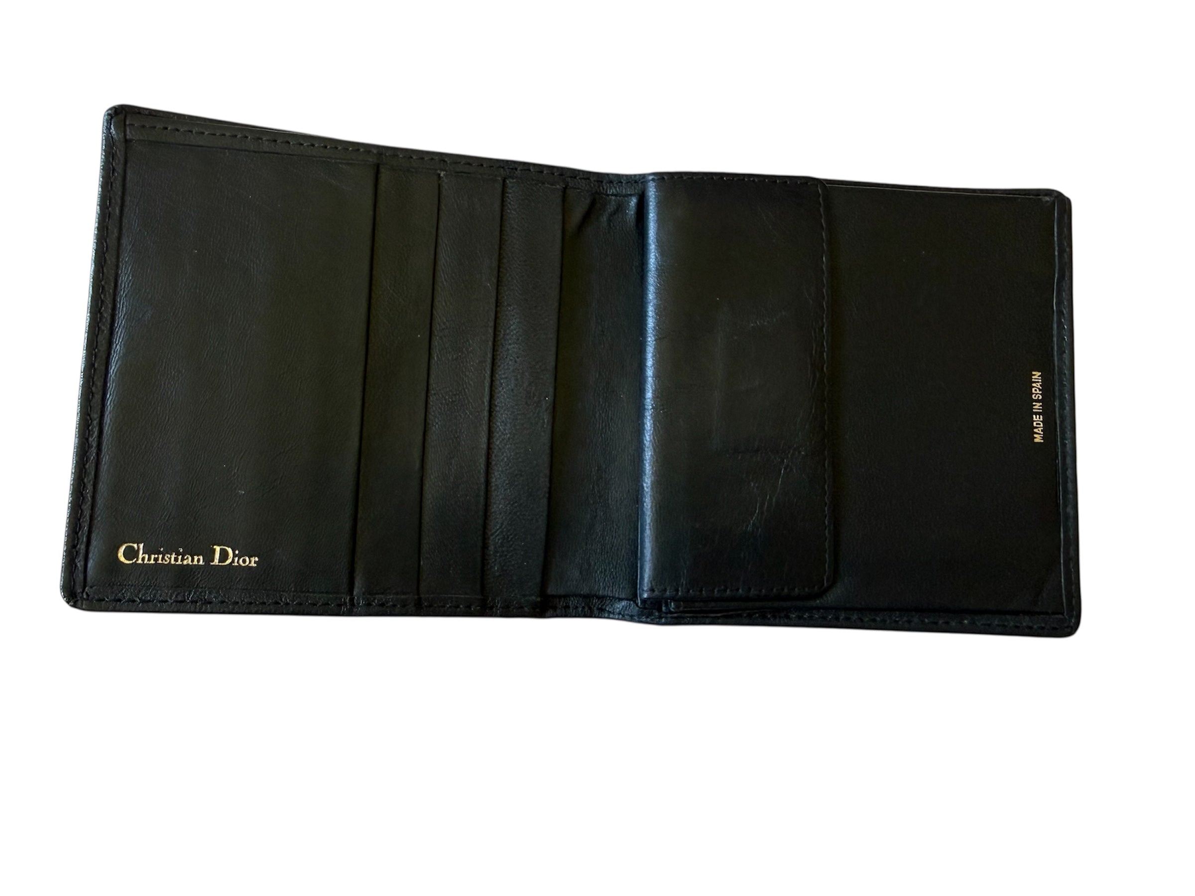 Christian Dior Black Leather Bifold Wallet