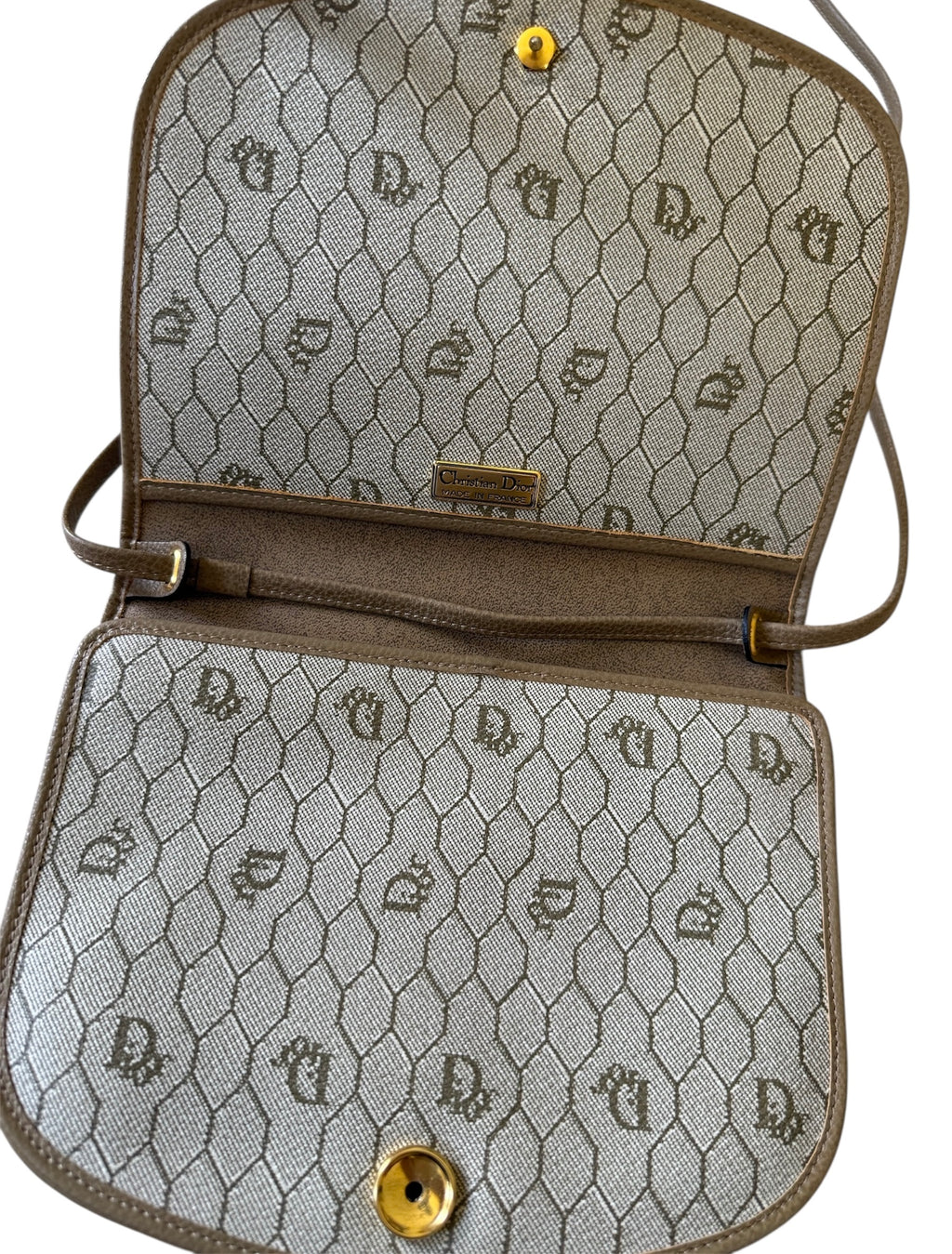 Christian Dior Vintage Leather Nude Crossbody Bag