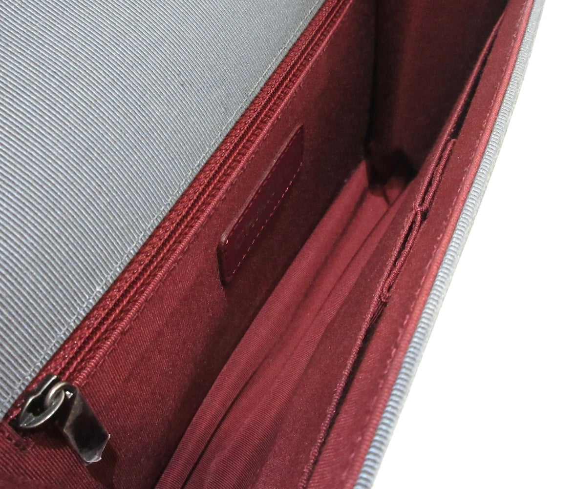 Chanel Matelasse Shoulder Bag Grey/Black Lambskin