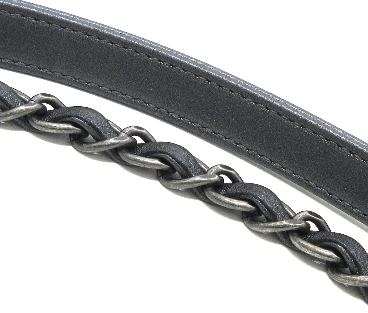 Chanel Matelasse Shoulder Bag Grey/Black Lambskin