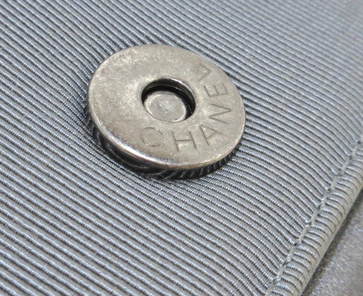 Chanel Matelasse Shoulder Bag Grey/Black Lambskin