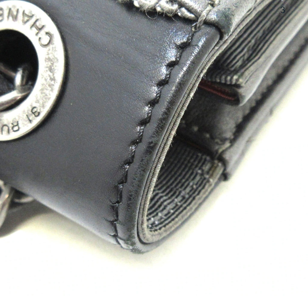 Chanel Matelasse Shoulder Bag Grey/Black Lambskin