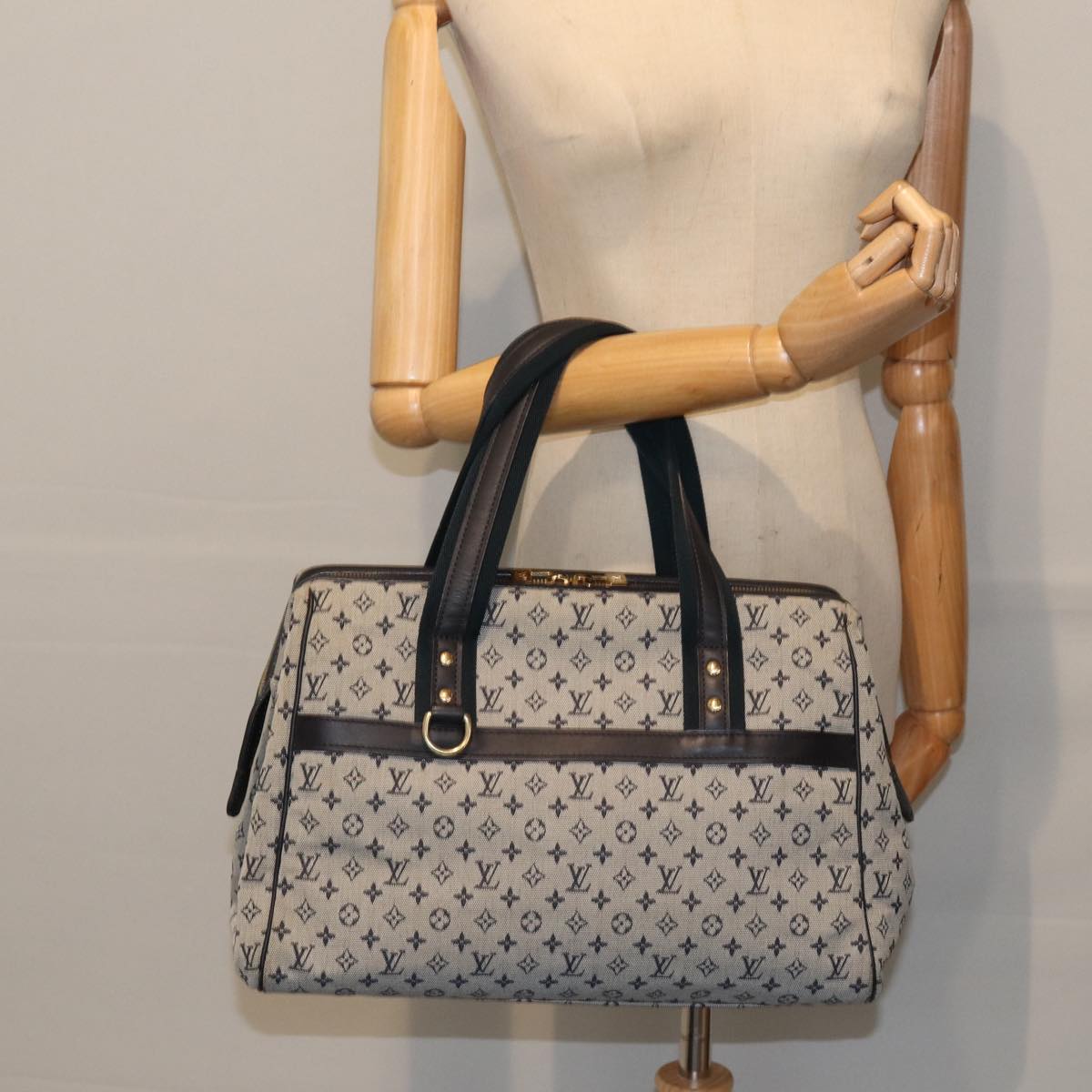 Louis Vuitton Monogram Mini Josephine GM Hand Bag Blue