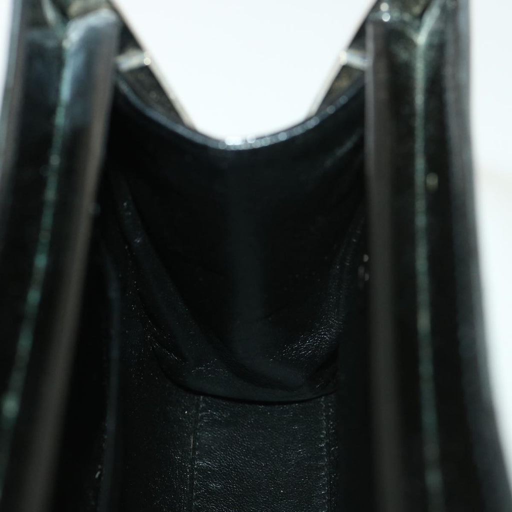 Chanel Hand Bag Enamel Black CC Vintage