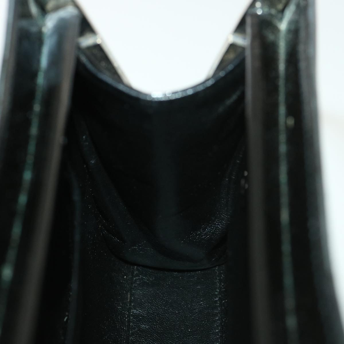 Chanel Hand Bag Enamel Black CC Vintage