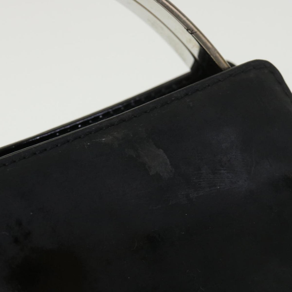 Chanel Hand Bag Enamel Black CC Vintage