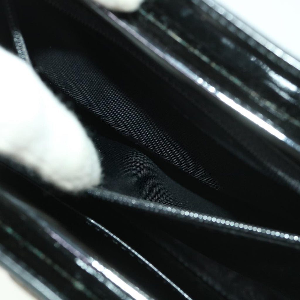 Chanel Hand Bag Enamel Black CC Vintage