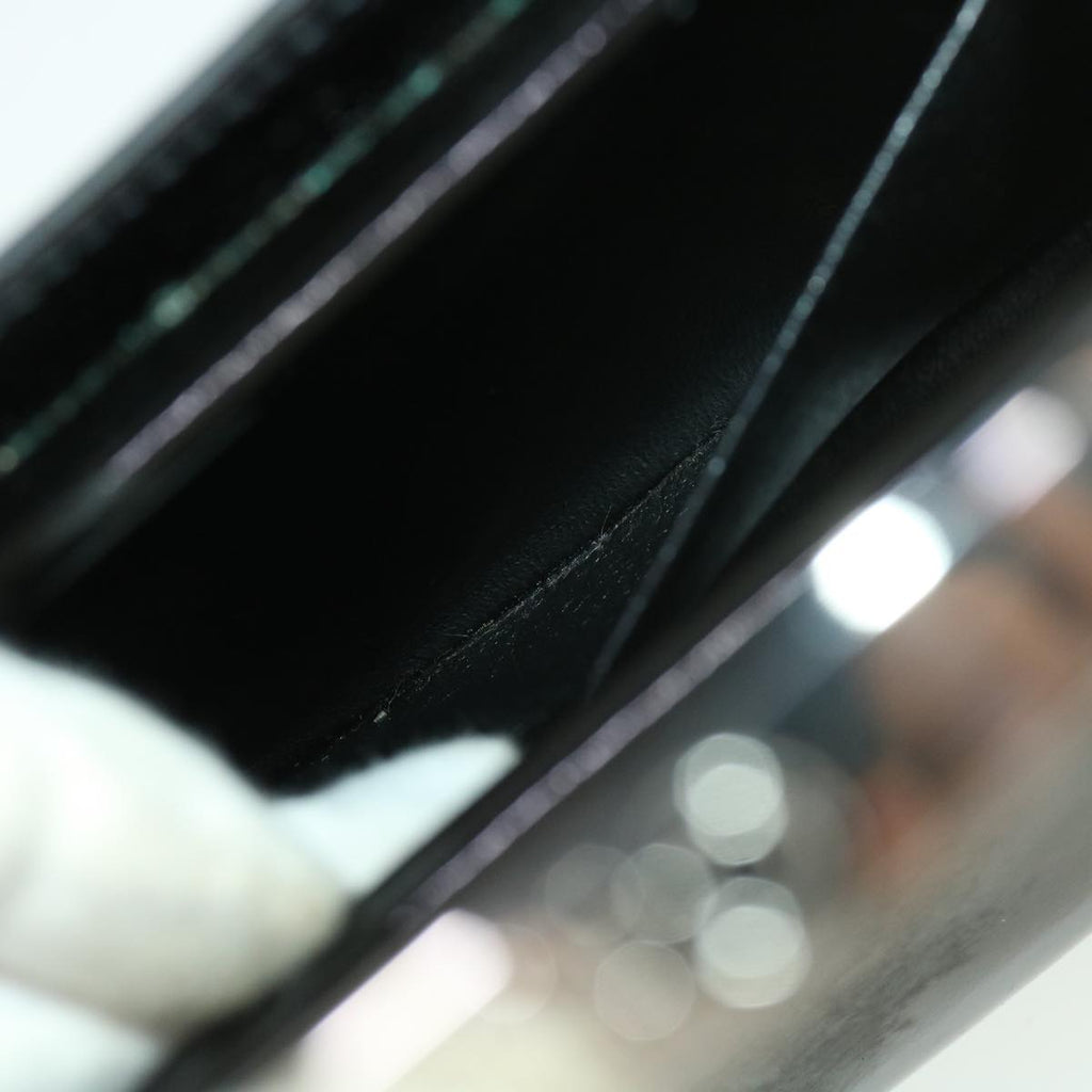 Chanel Hand Bag Enamel Black CC Vintage