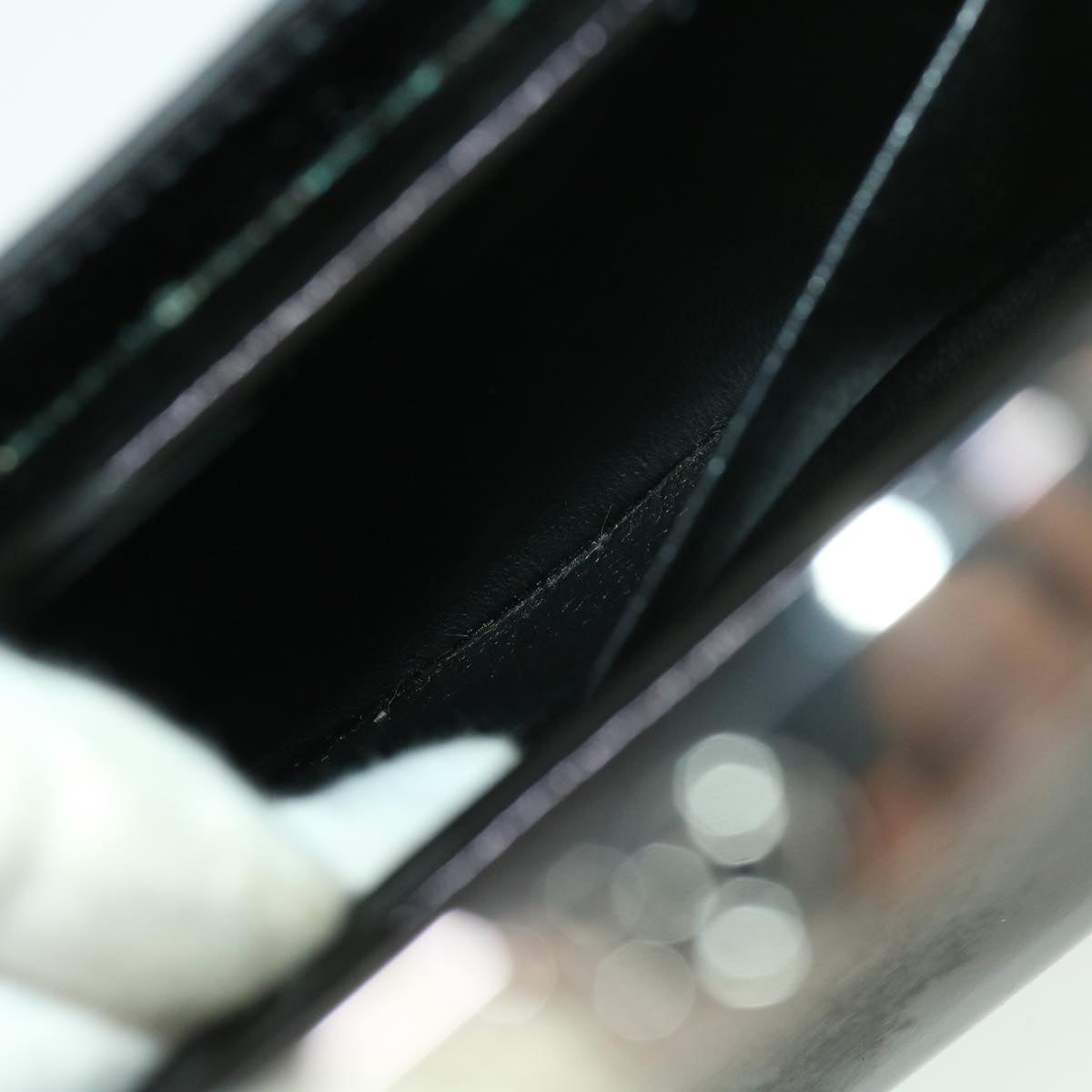 Chanel Hand Bag Enamel Black CC Vintage