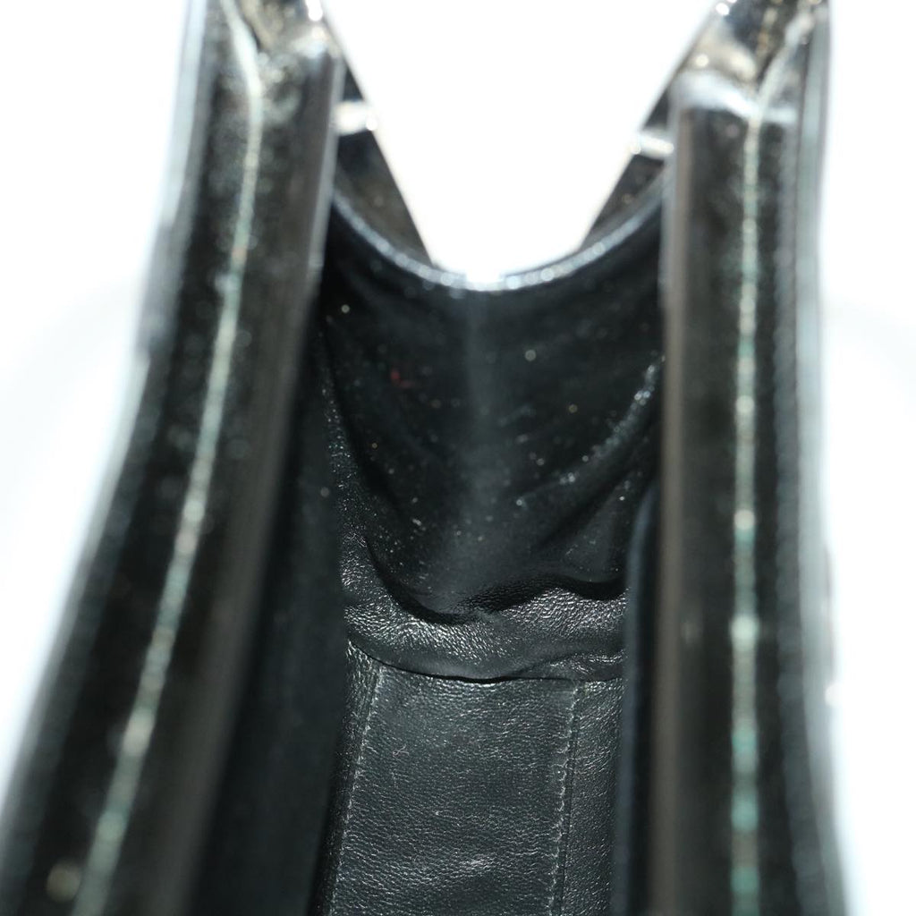 Chanel Hand Bag Enamel Black CC Vintage