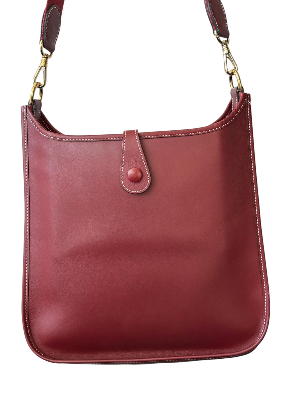 Hermes Evelyn 1 PM Box Calf Leather Bordeaux