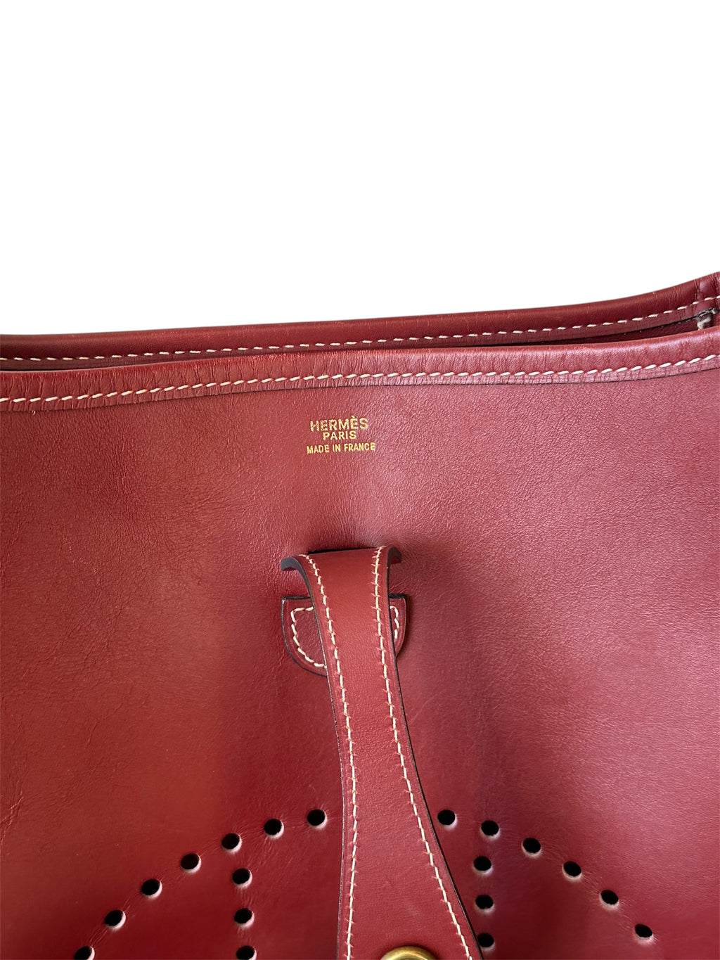 Hermes Evelyn 1 PM Box Calf Leather Bordeaux
