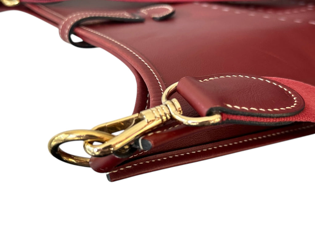 Hermes Evelyn 1 PM Box Calf Leather Bordeaux
