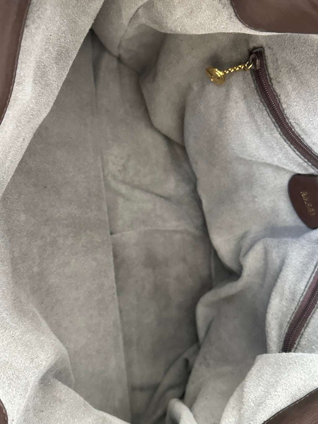 Gucci Bamboo Handle Large Leather Bag With Strap