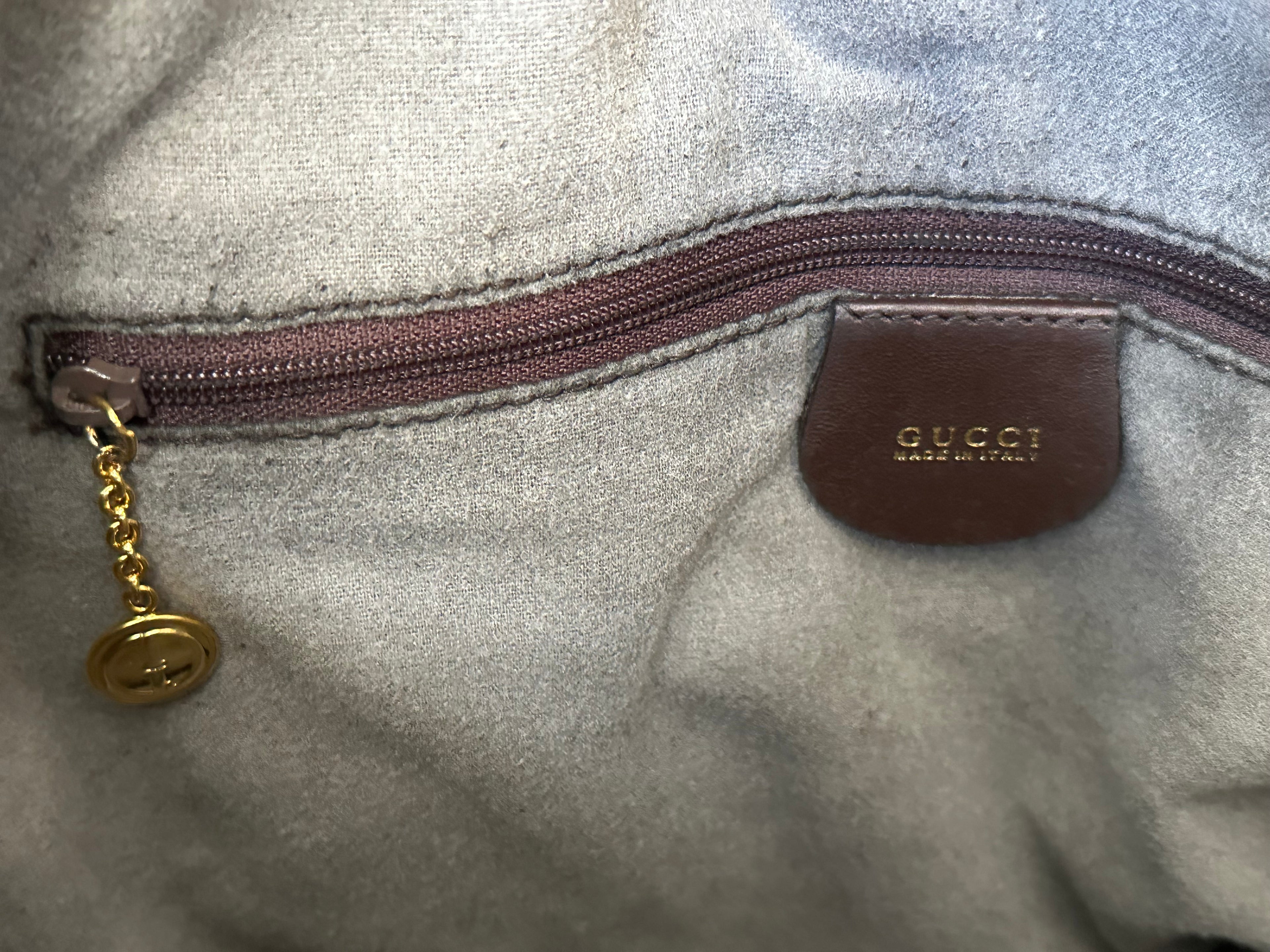 Gucci Bamboo Handle Large Leather Bag With Strap