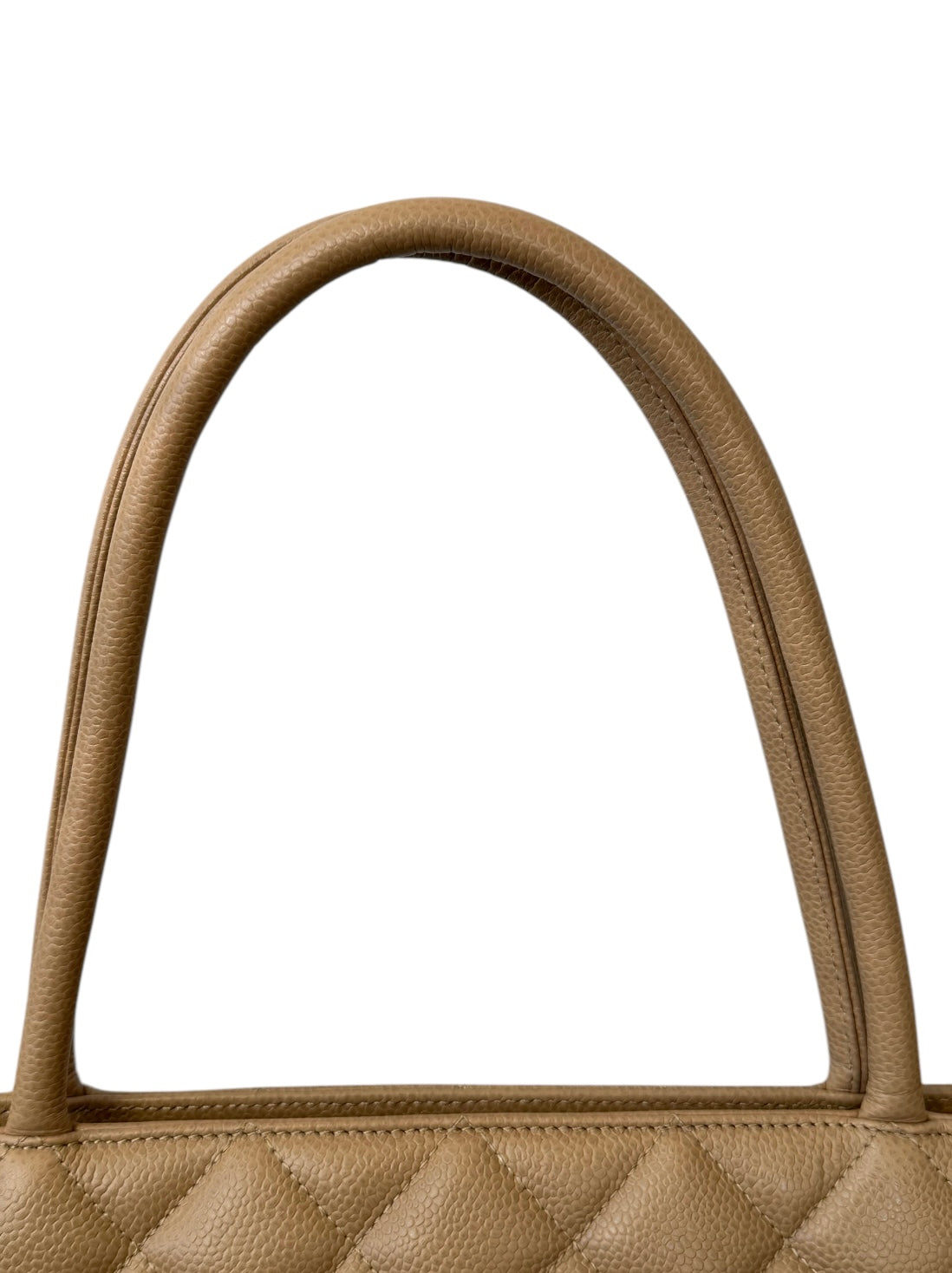 Chanel Classic Gold Medallion CC Quilted Caviar Leather Tote Bag