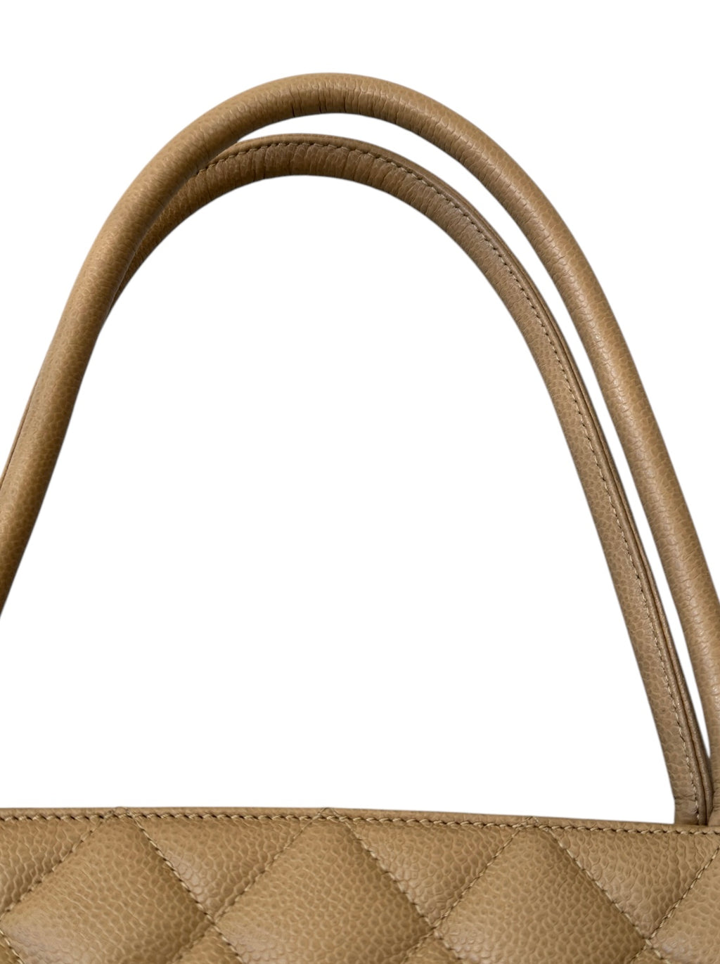 Chanel Classic Gold Medallion CC Quilted Caviar Leather Tote Bag