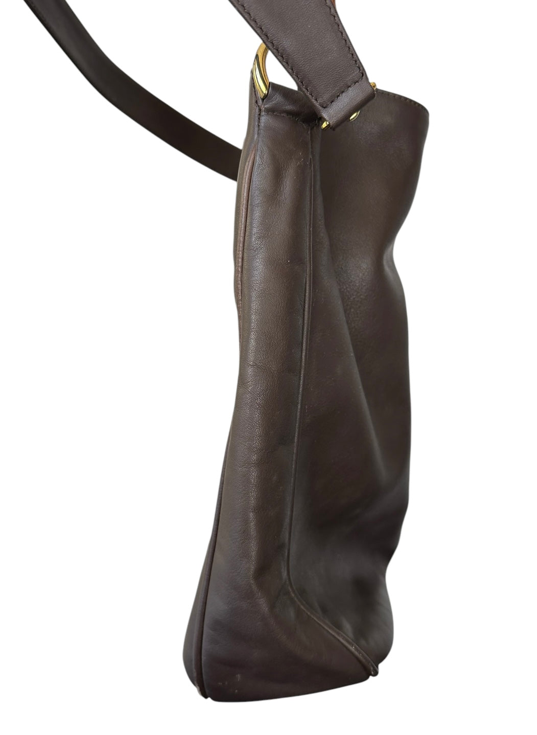 Gucci Bamboo Handle Large Leather Bag With Strap