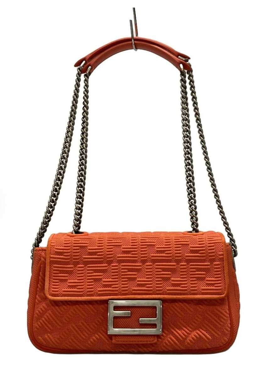 Fendi Baguette Chain Strap Orange