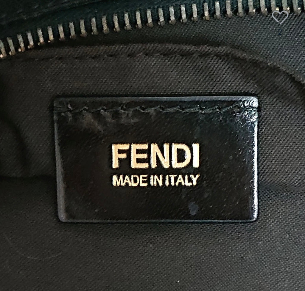 Fendi Zucca Shoulder Bag Black Jacquard Leather